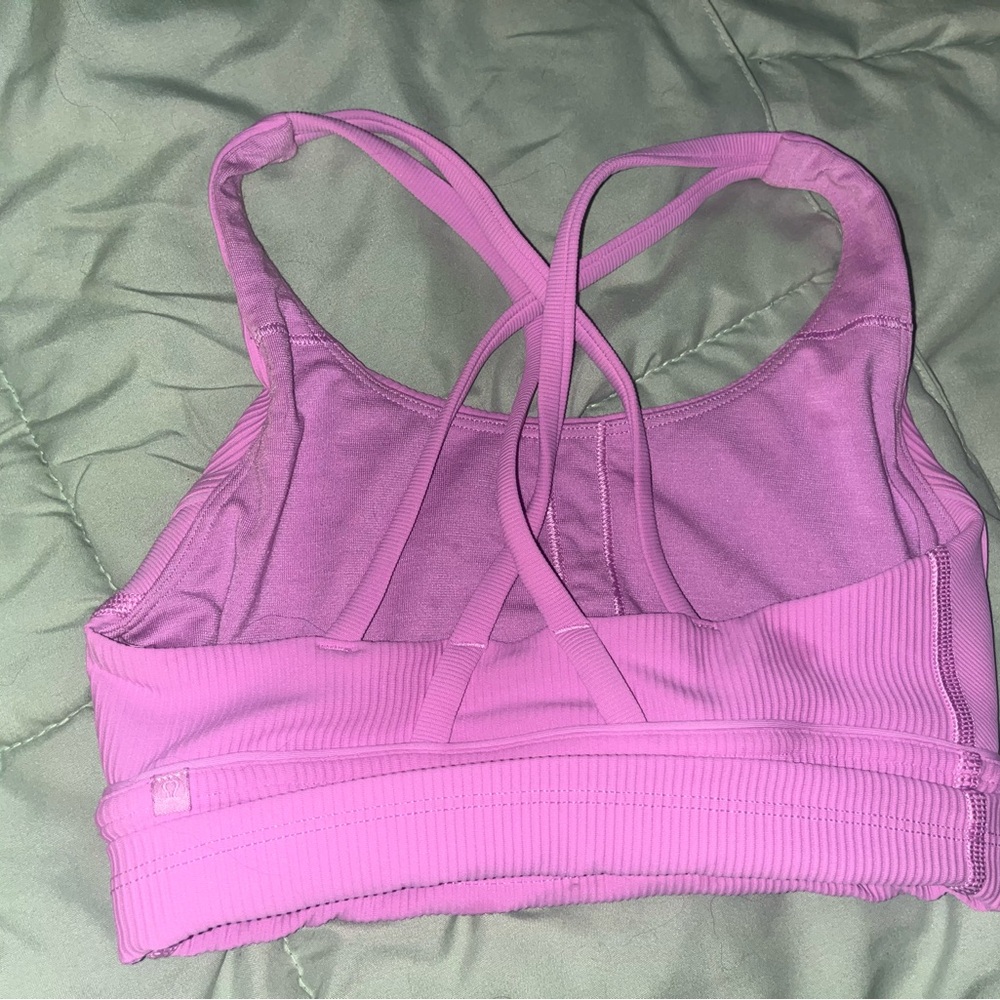 Pink strappy lulu sports bra